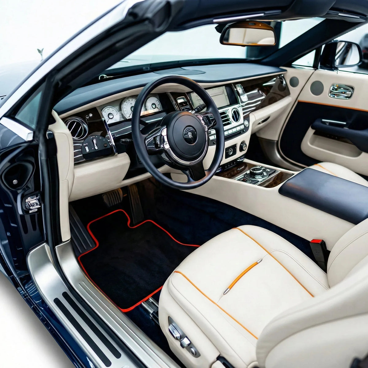 Interior look of floor mats for Rolls Royce Dawn (2016-2023)
