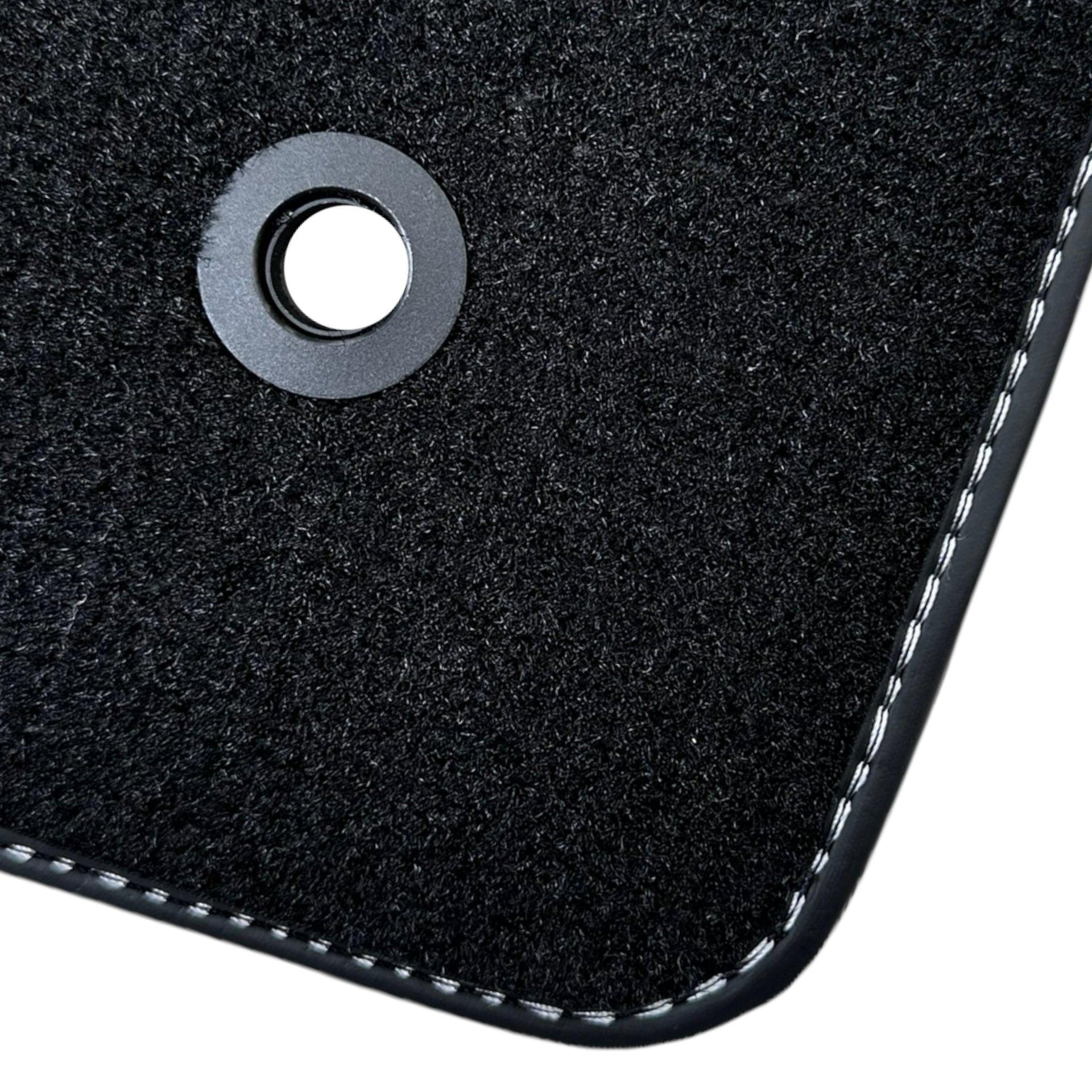 Leather Floor Mats for Ford Mustang GT350 Shelby (2015-2021) with Cobra Sewing - AutoWin