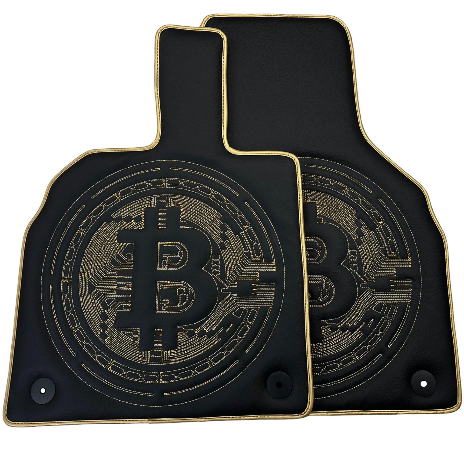 Leather Floor Mats for Lamborghini Aventador with Bitcoin Sewing - AutoWin