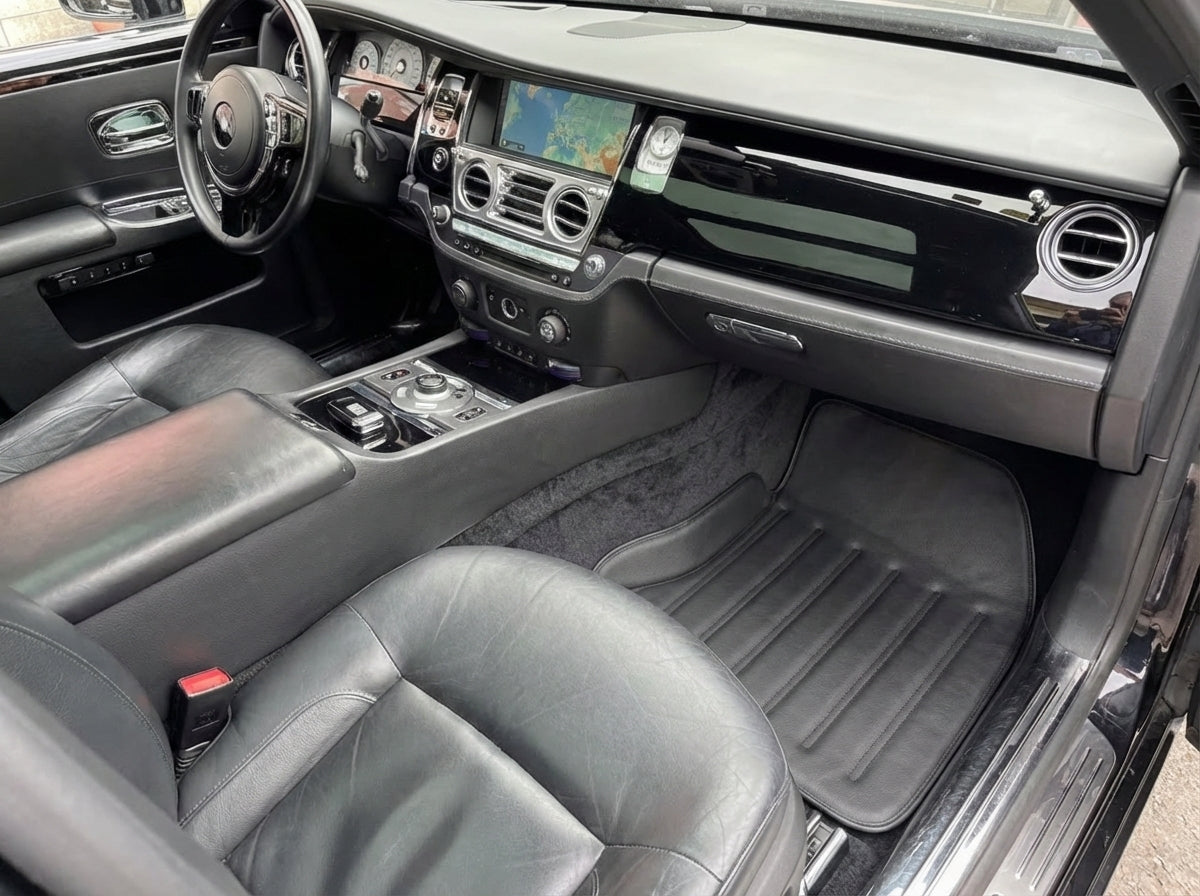 Leather Floor Mats For Rolls Royce Black Badge Ghost Series I (2010–2020) Black