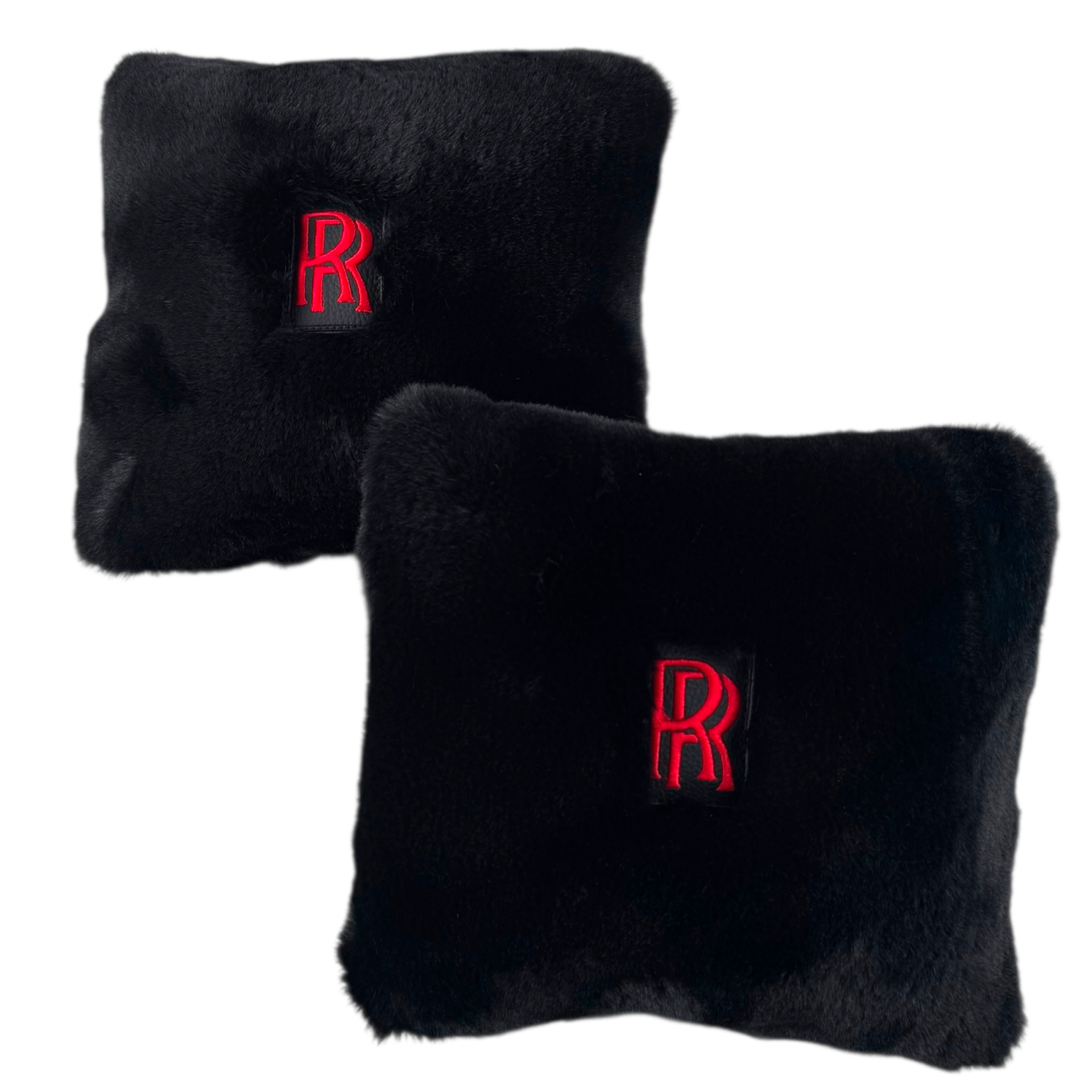 Black Sheepskin Pillows Design Set of 2 for Rolls-Royce Vehicles