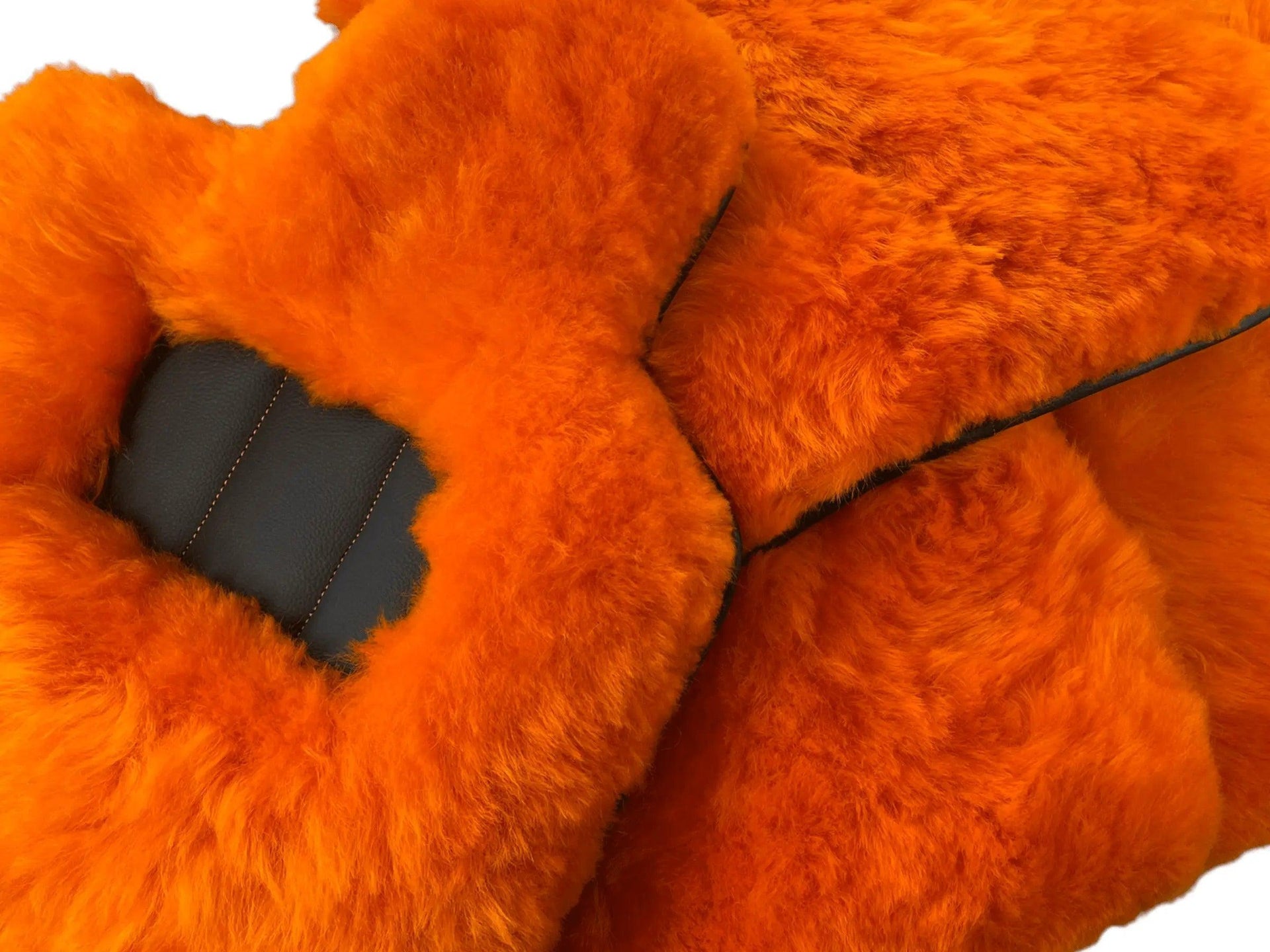 Orange Sheepskin Floor Mats For Bentley Flying Spur (2005-2013) Er56 Design Brand - AutoWin