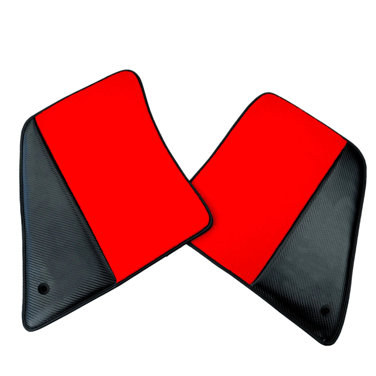 Red Floor Mats for Ferrari 296 GTB (2022-2027) with Carbon Fiber