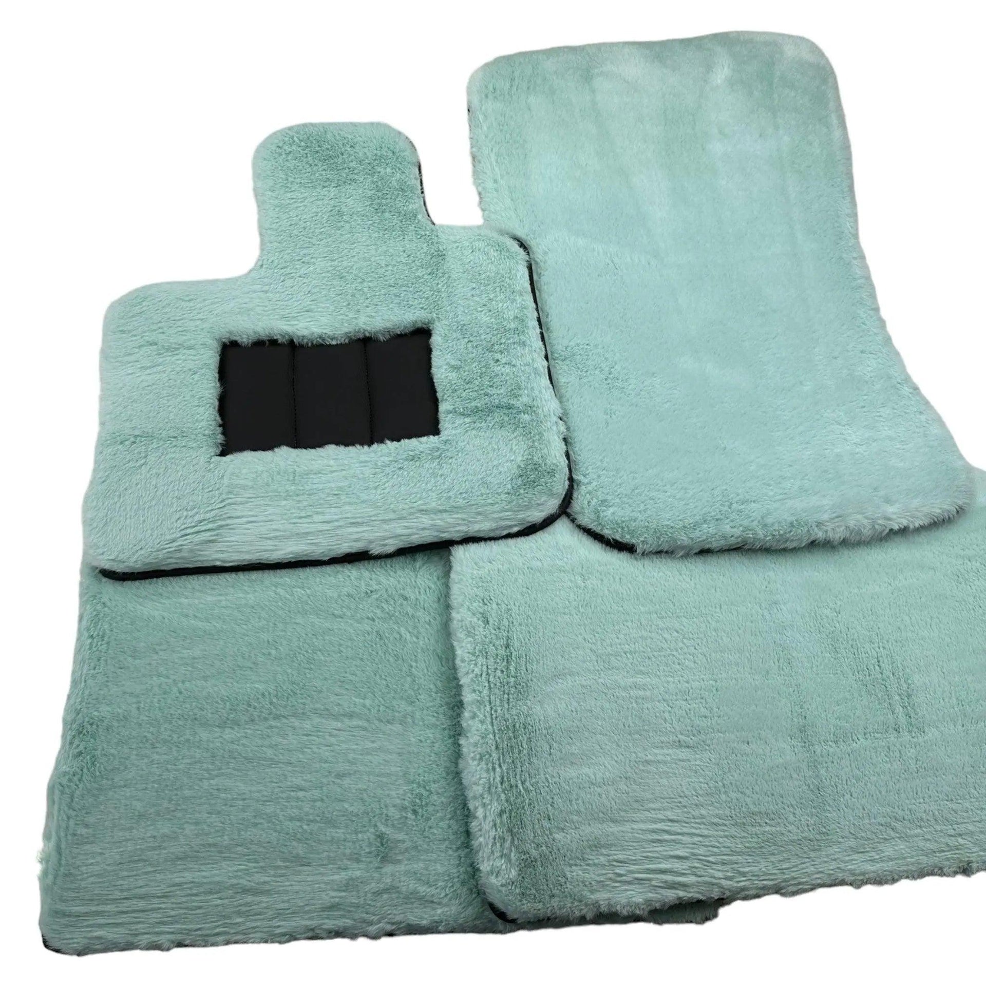 Tiffany Blue Sheepskin Floor Mats For Rolls Royce Phantom 2003–2016 Er56 Design Brand - AutoWin