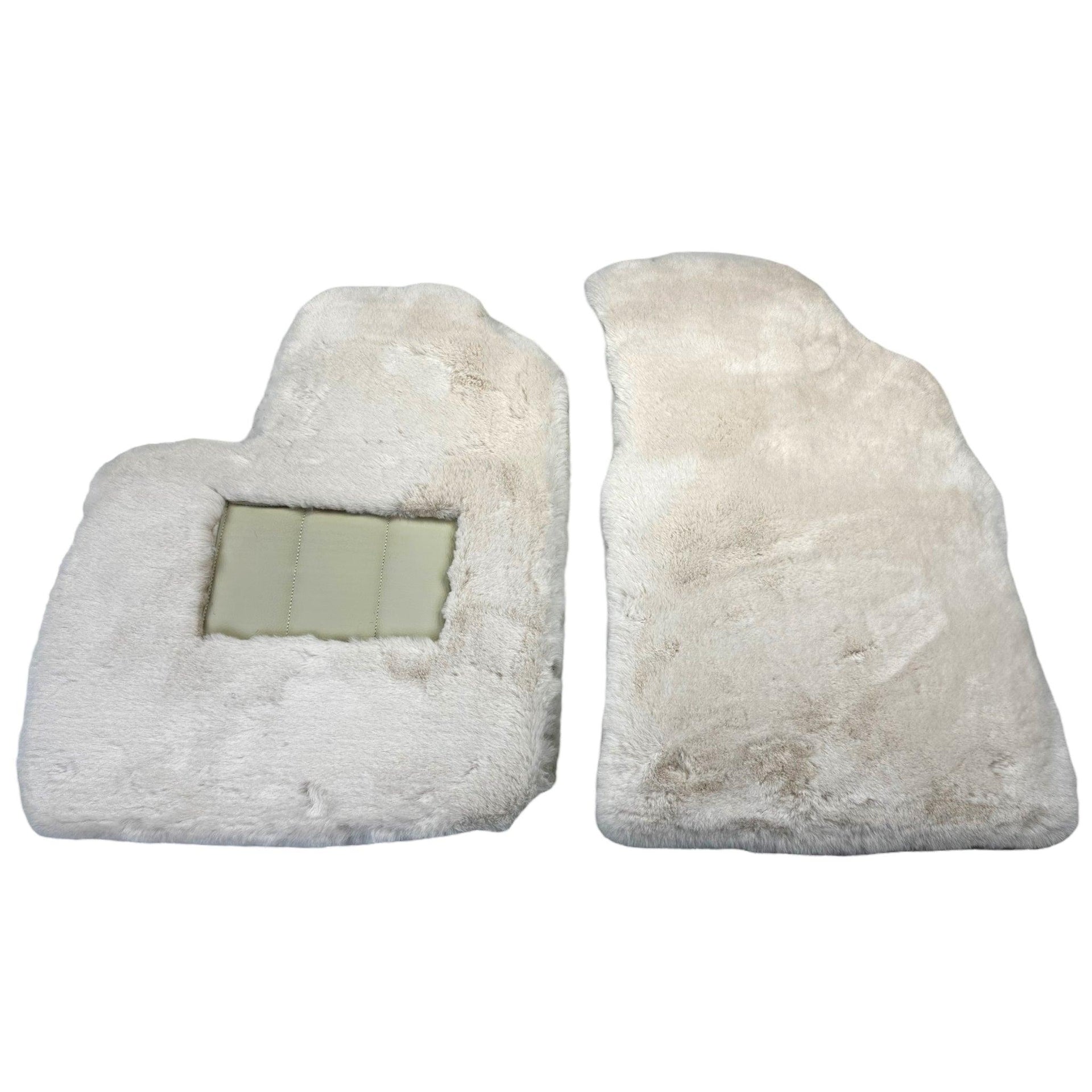 White Sheepskin Floor Mats for Bentley Continental GTC (2018-2023) ER56 Design - AutoWin