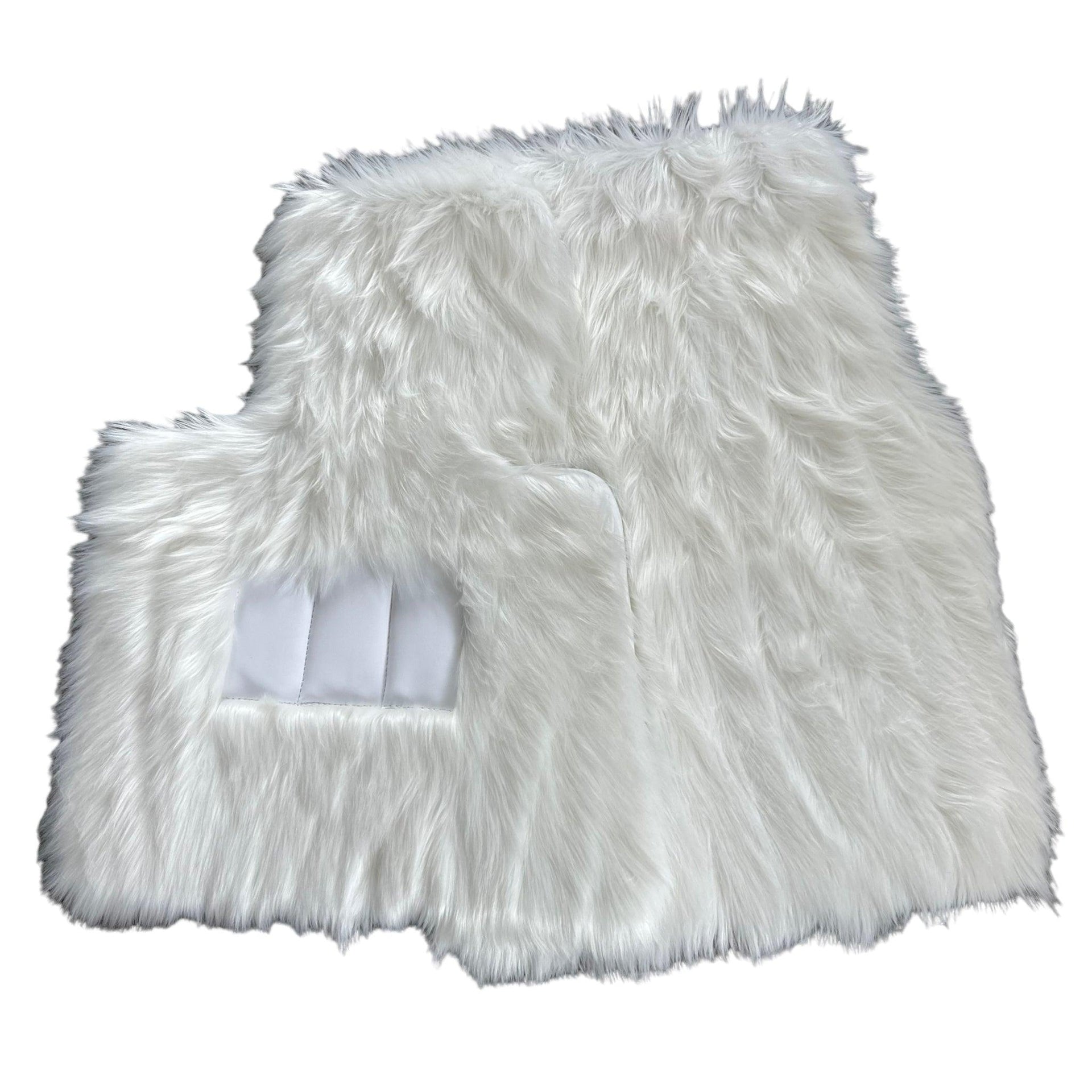 White Sheepskin Floor Mats For Rolls Royce Phantom 2003–2016 Er56 Design Brand - AutoWin