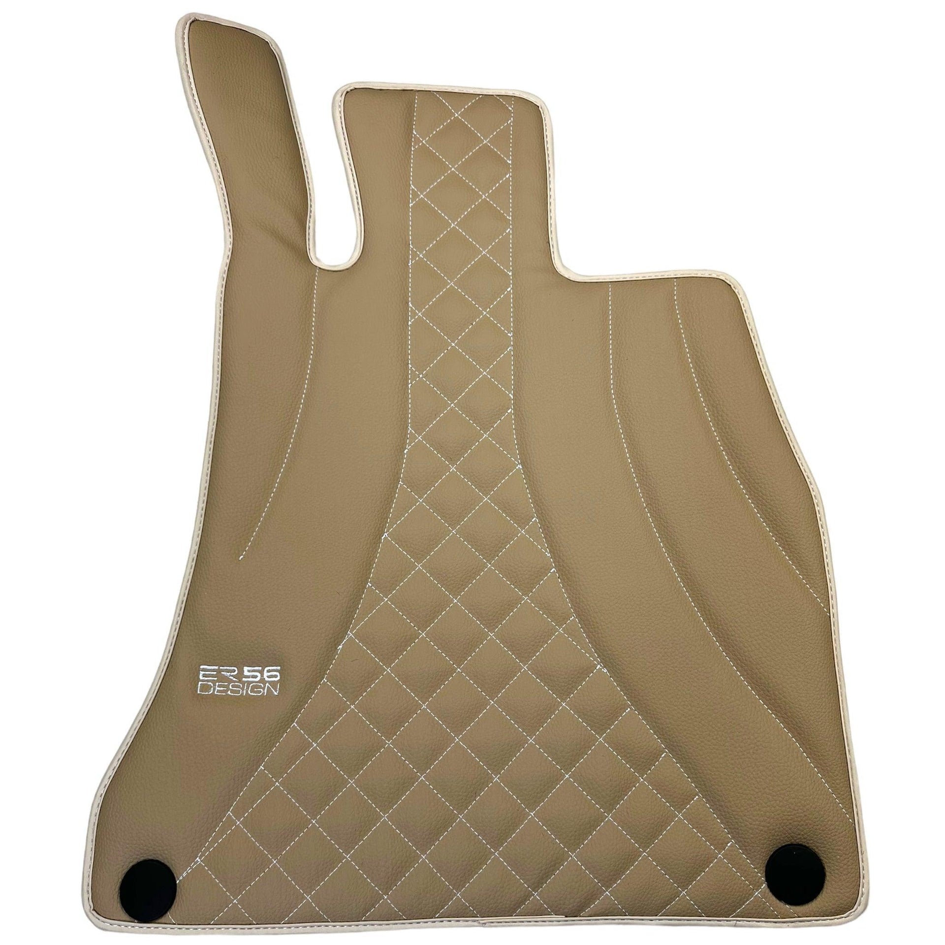 Beige Leather Floor Mats For Mercedes Benz B-Class T245 (2005-2011) | ER56 Design - AutoWin