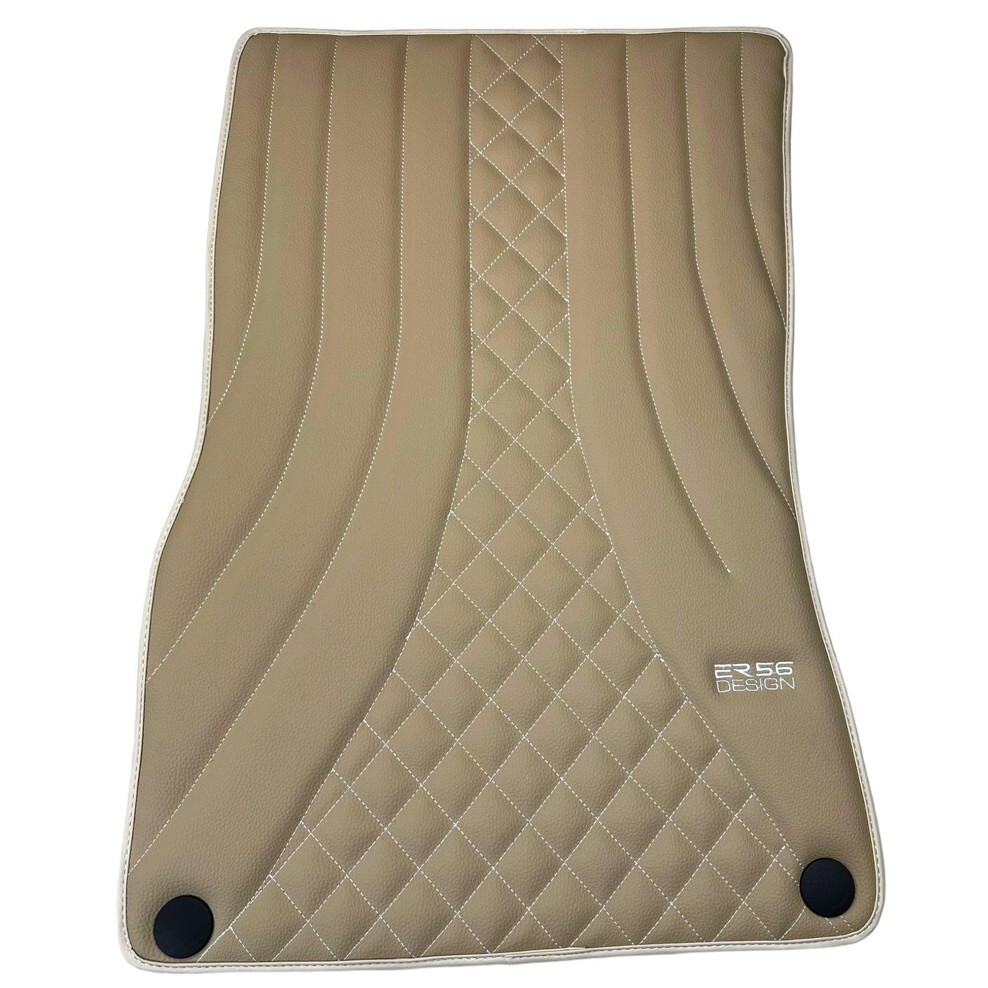 Beige Leather Floor Mats For Mercedes Benz GLA-Class H247 (2021-2023) Hybrid | ER56 Design - AutoWin