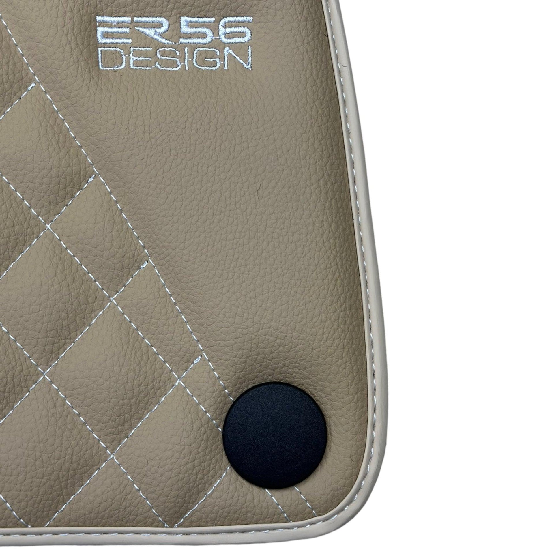 Beige Leather Floor Mats For Mercedes Benz GLC-Class X254 SUV 300e 4Matic (2023-2024) | ER56 Design - AutoWin