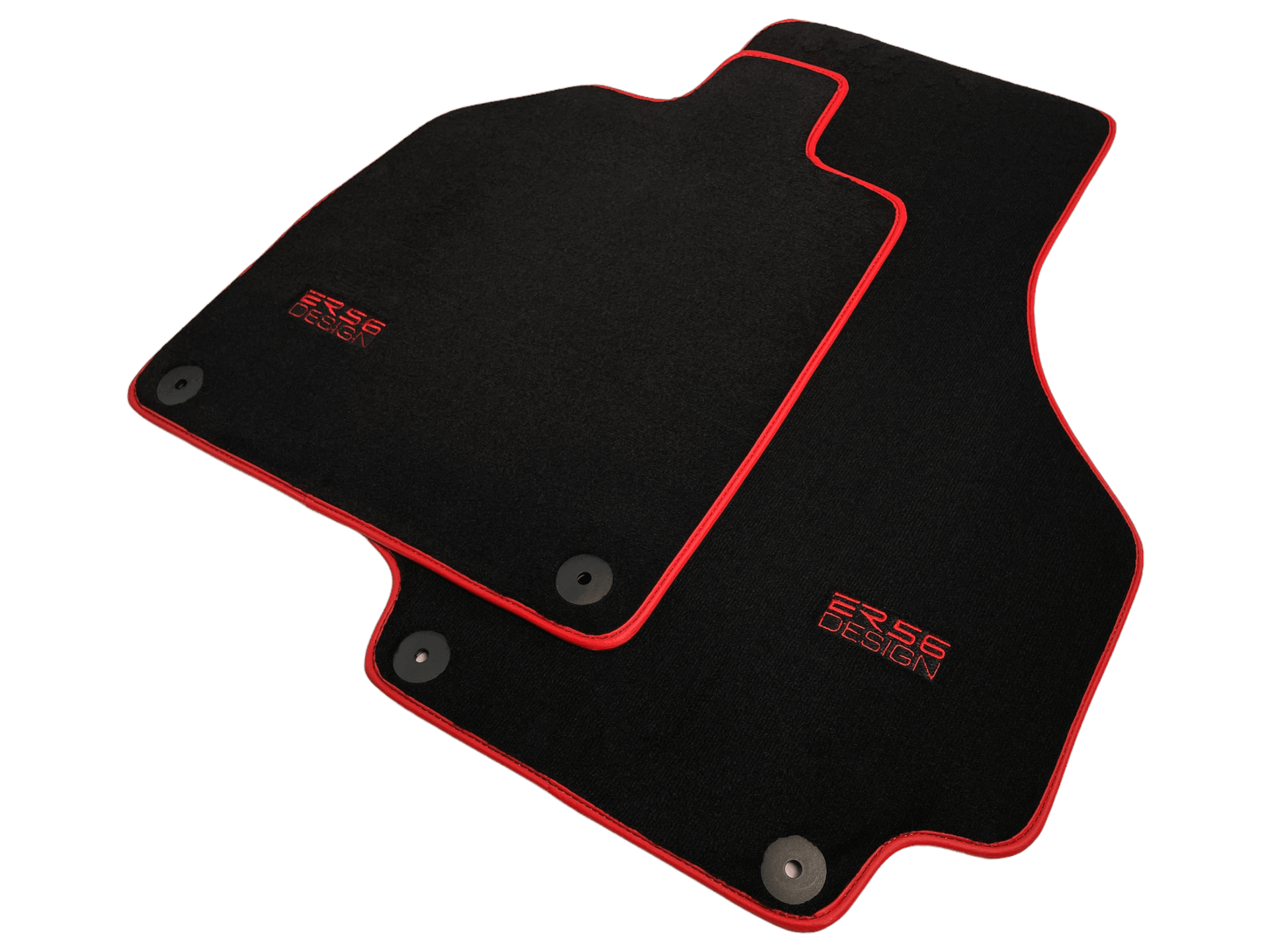 Black Floor Mats For Audi R8 2015-2023 ER56 Design Red Trim - AutoWin