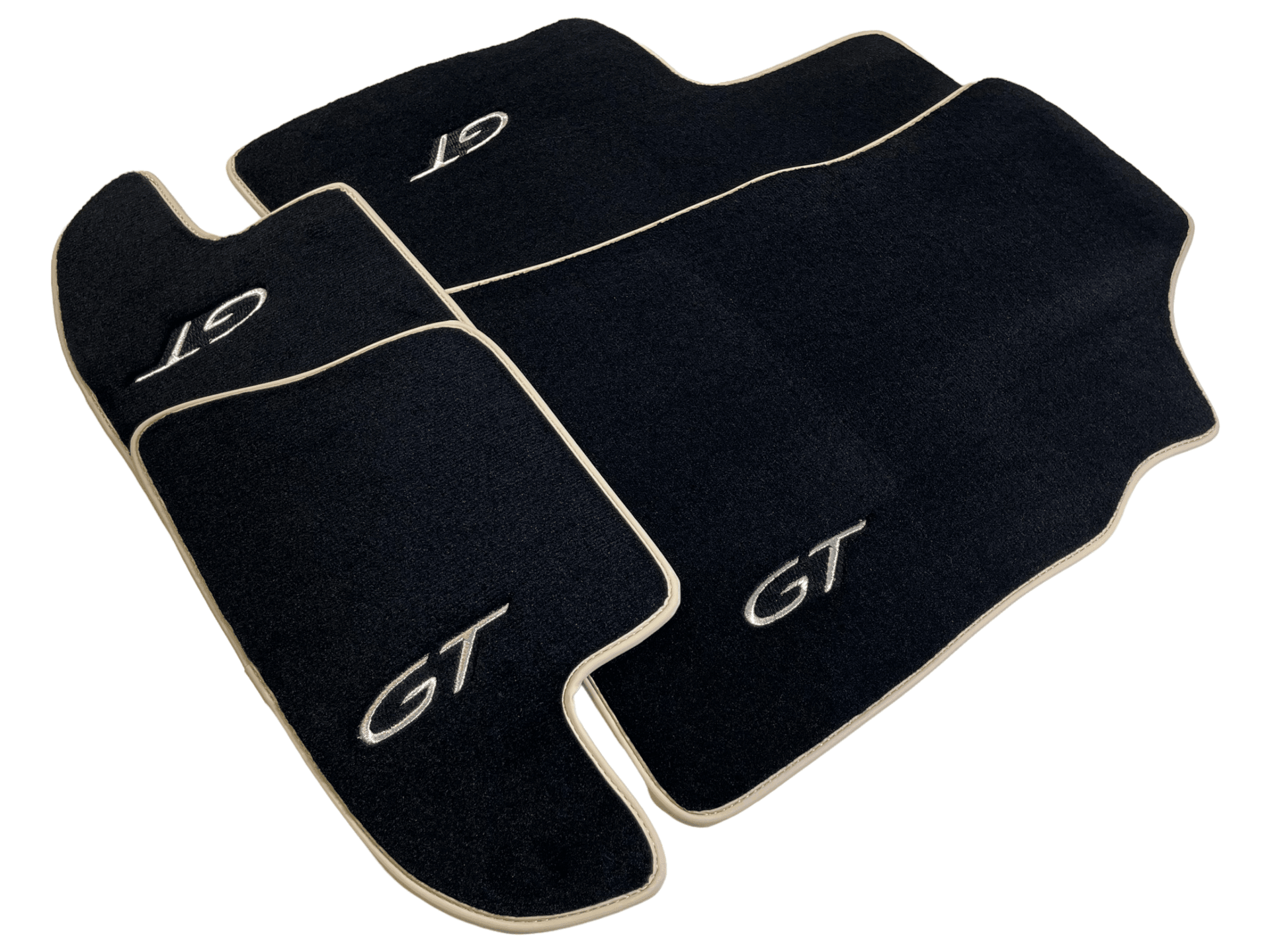 Black Floor Mats For Bentley Continental GT 2003–2011 With Beige Trim - AutoWin