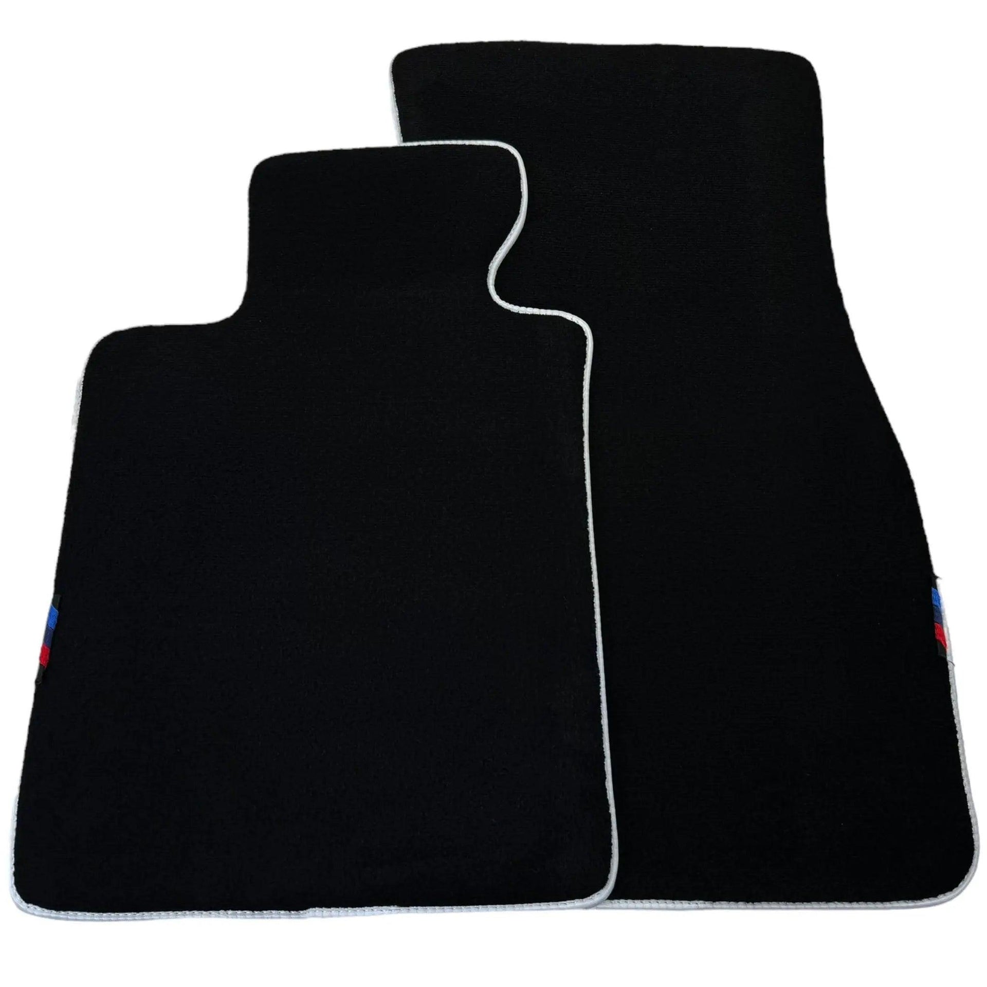 Black Floor Mats For BMW 3 Series E46 Coupe | White Trim - AutoWin