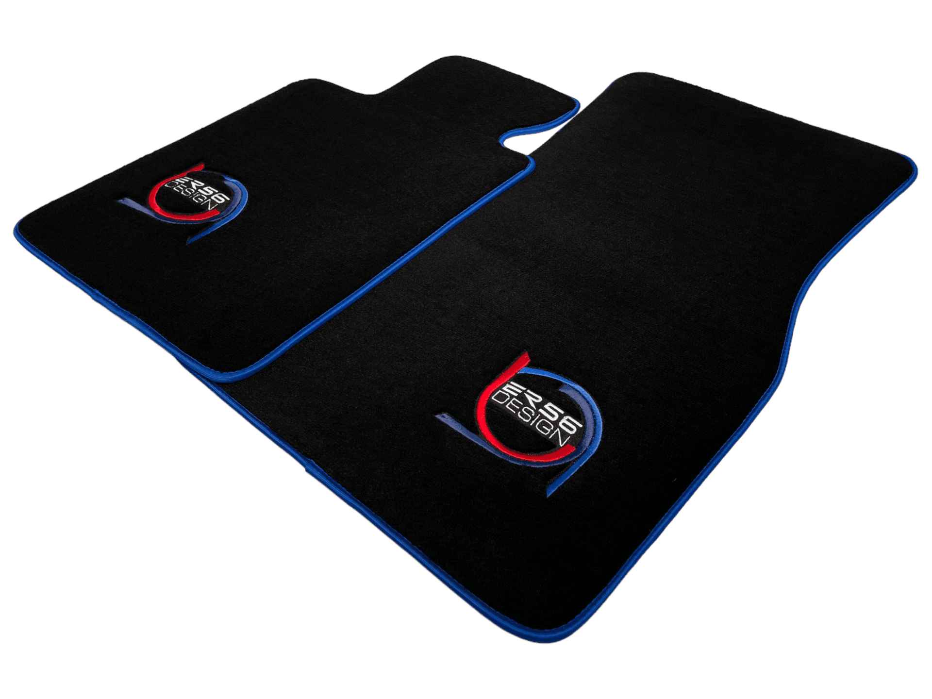 Black Floor Mats For BMW M8 F91 Convertible ER56 Design Limited Edition Blue Trim - AutoWin