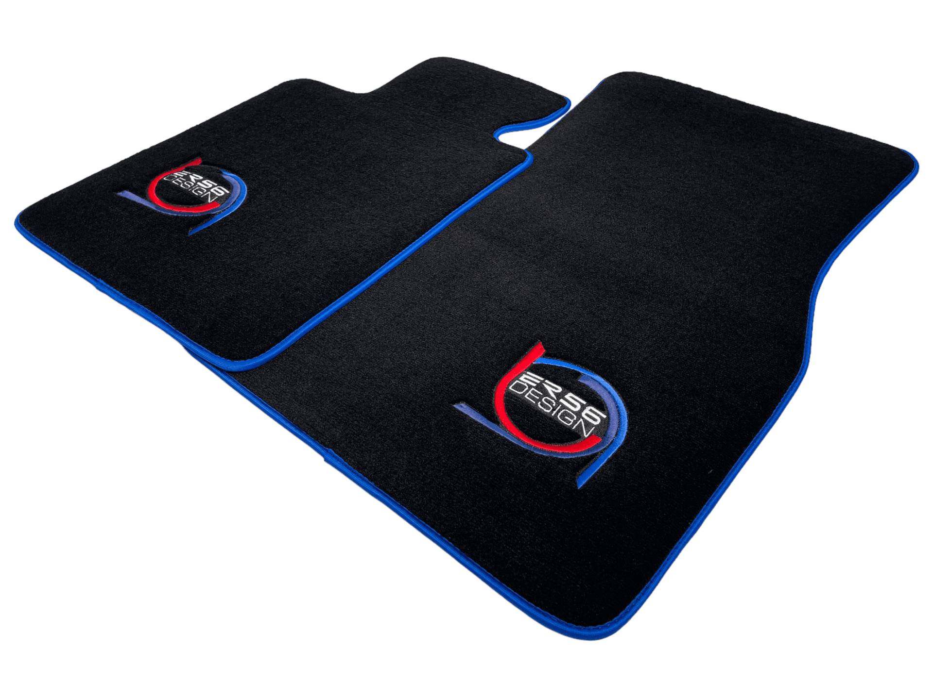 Black Floor Mats For BMW X5M F85 SUV ER56 Design Limited Edition Blue Trim - AutoWin
