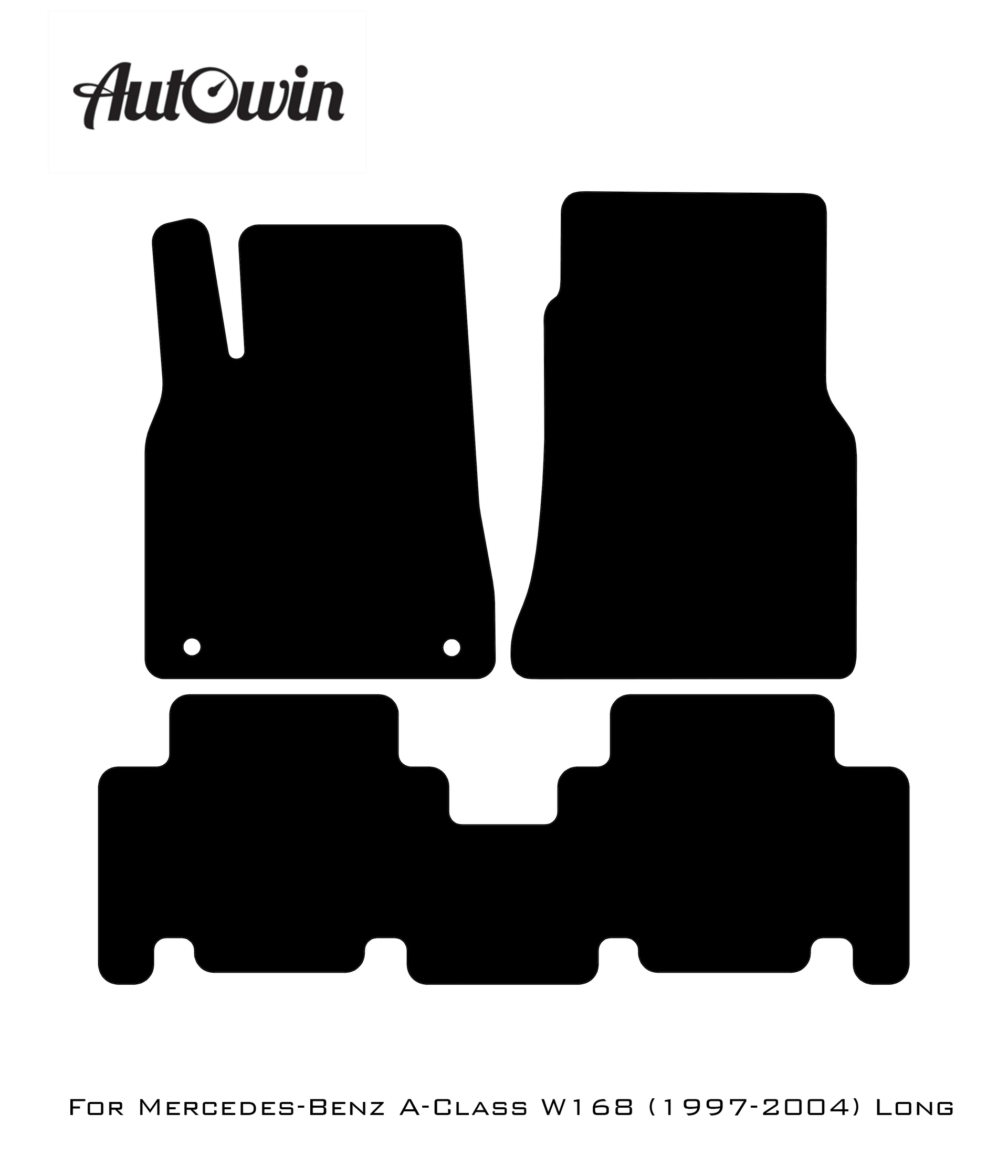 Black Floor Mats For Mercedes Benz A-Class W168 (1997-2004) | Fighter Jet Edition - AutoWin