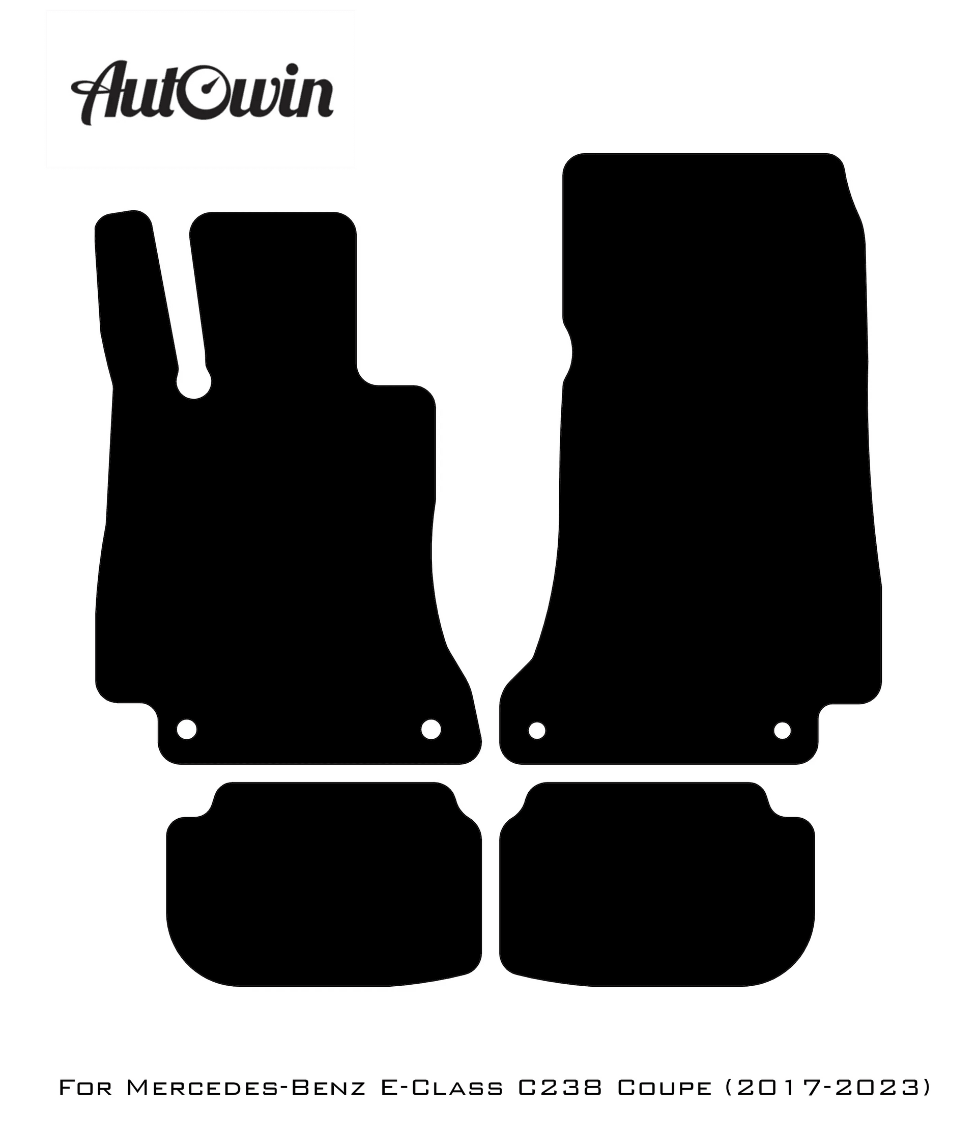 Black Floor Mats For Mercedes Benz E-Class C238 Coupe (2017-2023) | AutoWin Edition - AutoWin