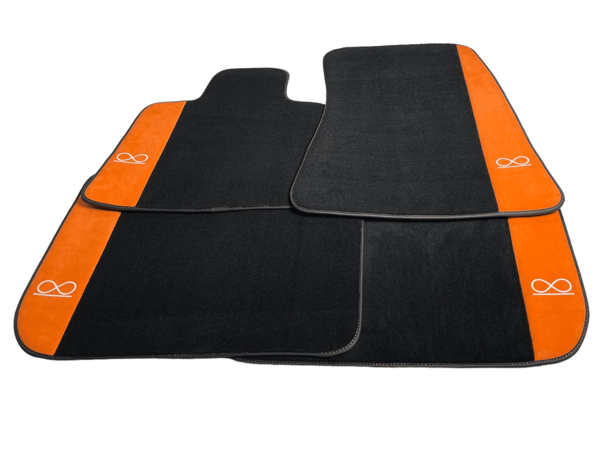Black Floor Mats For Rolls Royce Black Badge Dawn Alcantara Leather - AutoWin