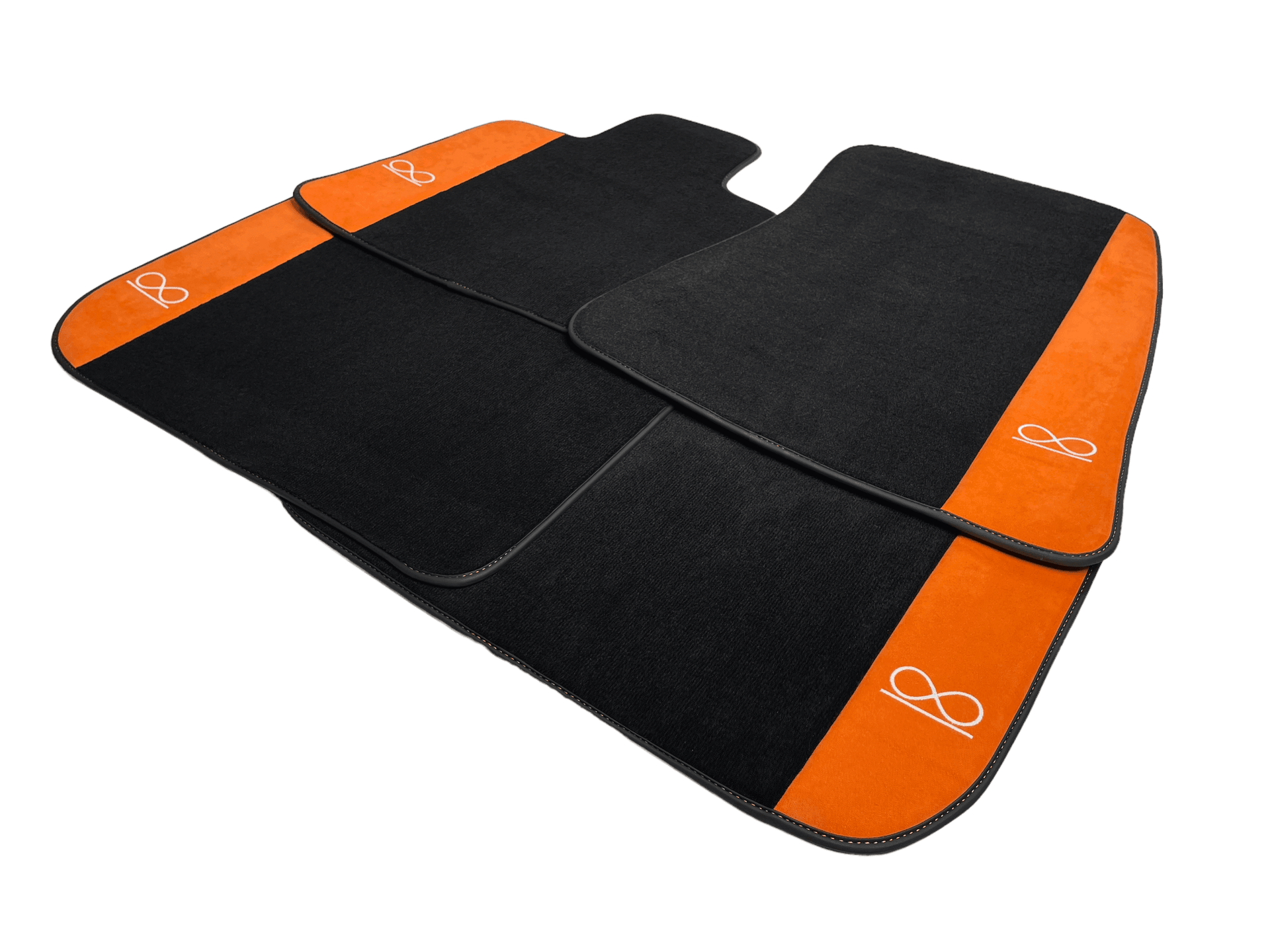 Black Floor Mats For Rolls Royce Black Badge Dawn Alcantara Leather - AutoWin