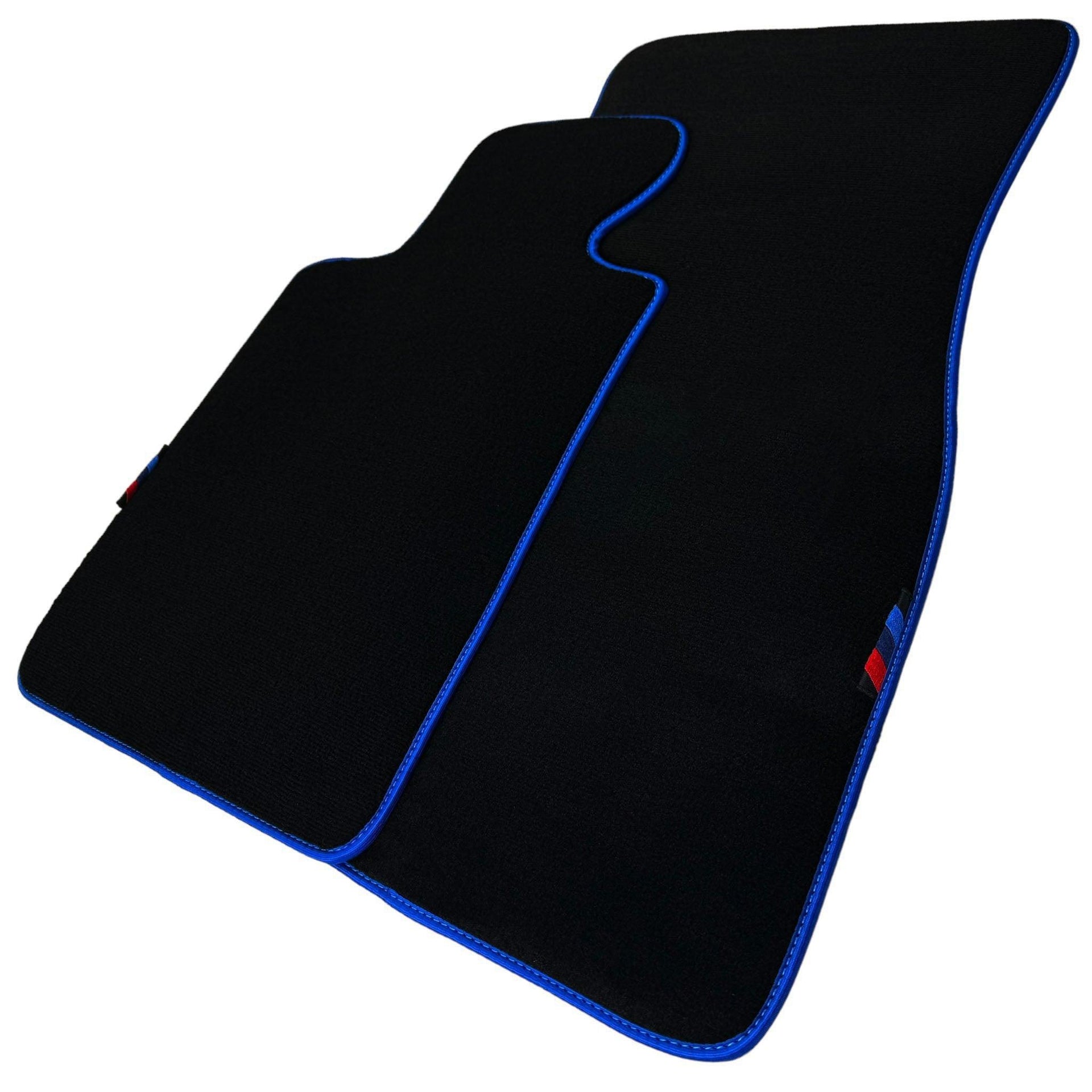 Black Mats For BMW X6M E71 SUV | Blue Trim - AutoWin