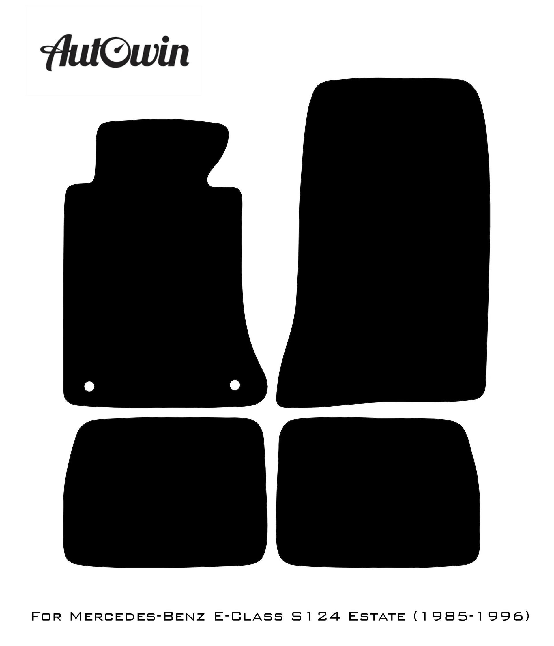 Black Sheepskin Floor Mats For Mercedes Benz E-Class S124 Estate (1985-1996) | ER56 Design - AutoWin