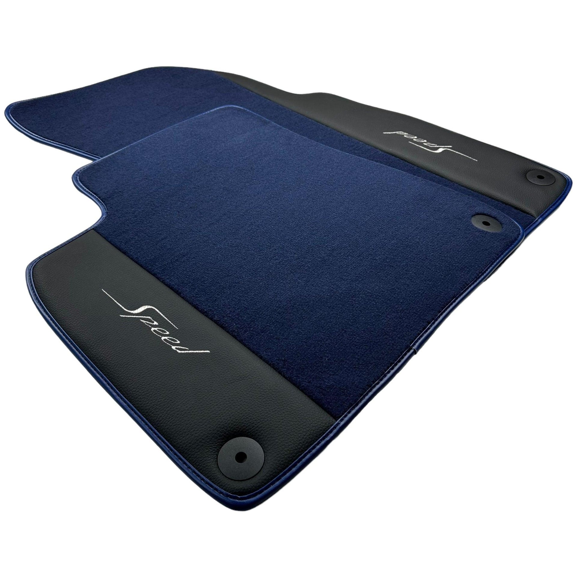 Blue Floor Mats For Bentley Flying Spur (2013-2019) with Leather - AutoWin