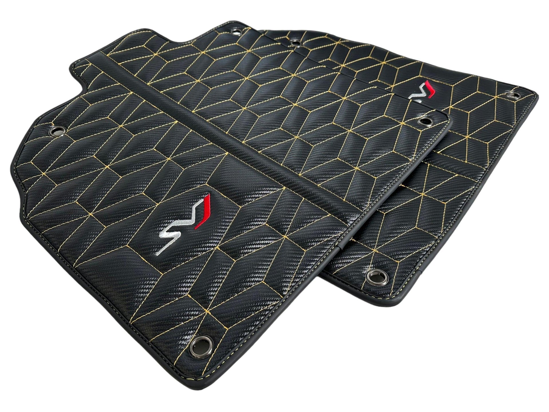 Carbon Leather Floor Mats for Lamborghini Aventador SVJ Limited Edition - AutoWin