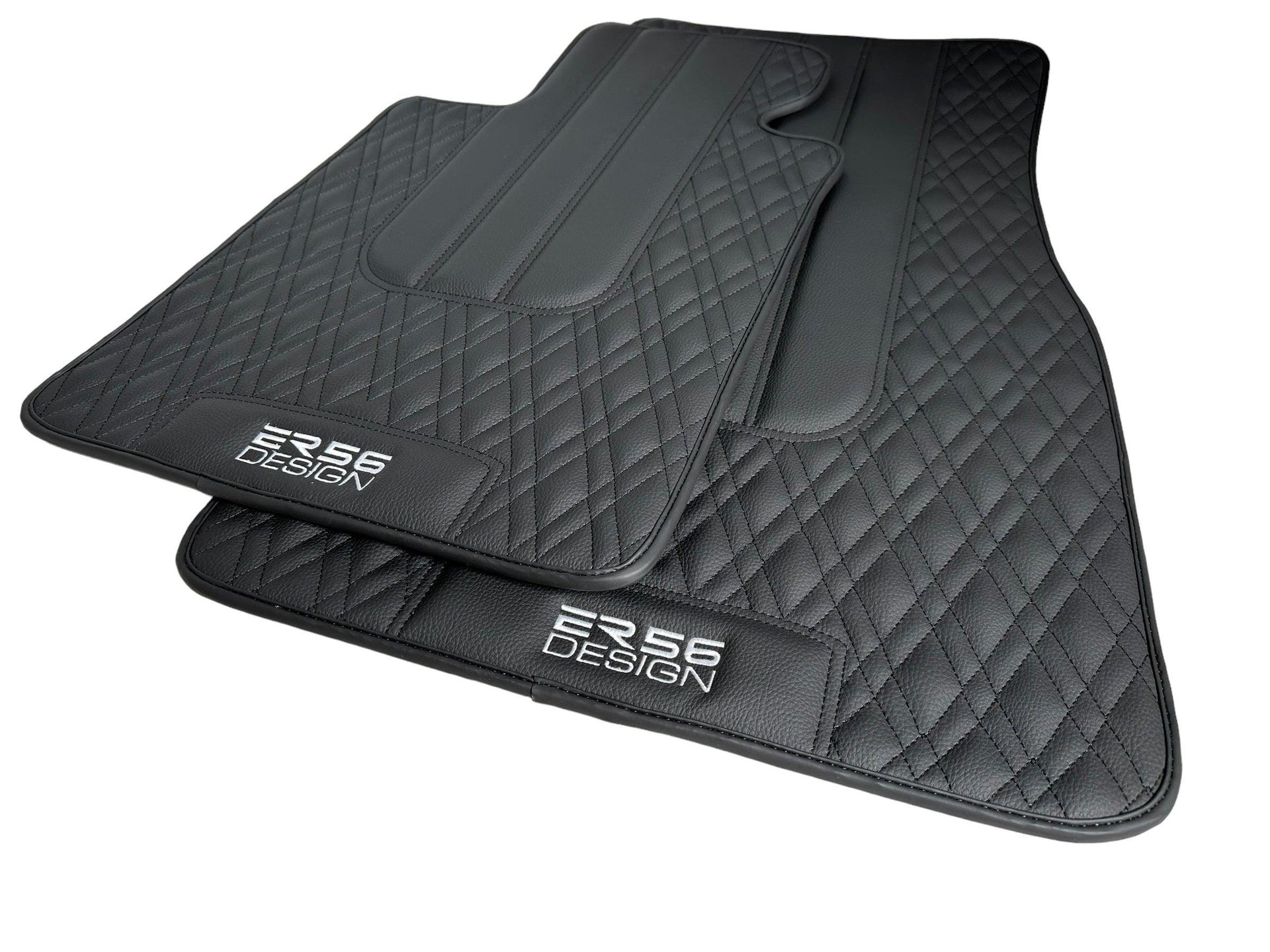 Floor Mats For BMW 5 Series E60 Black Leather Er56 Design - AutoWin