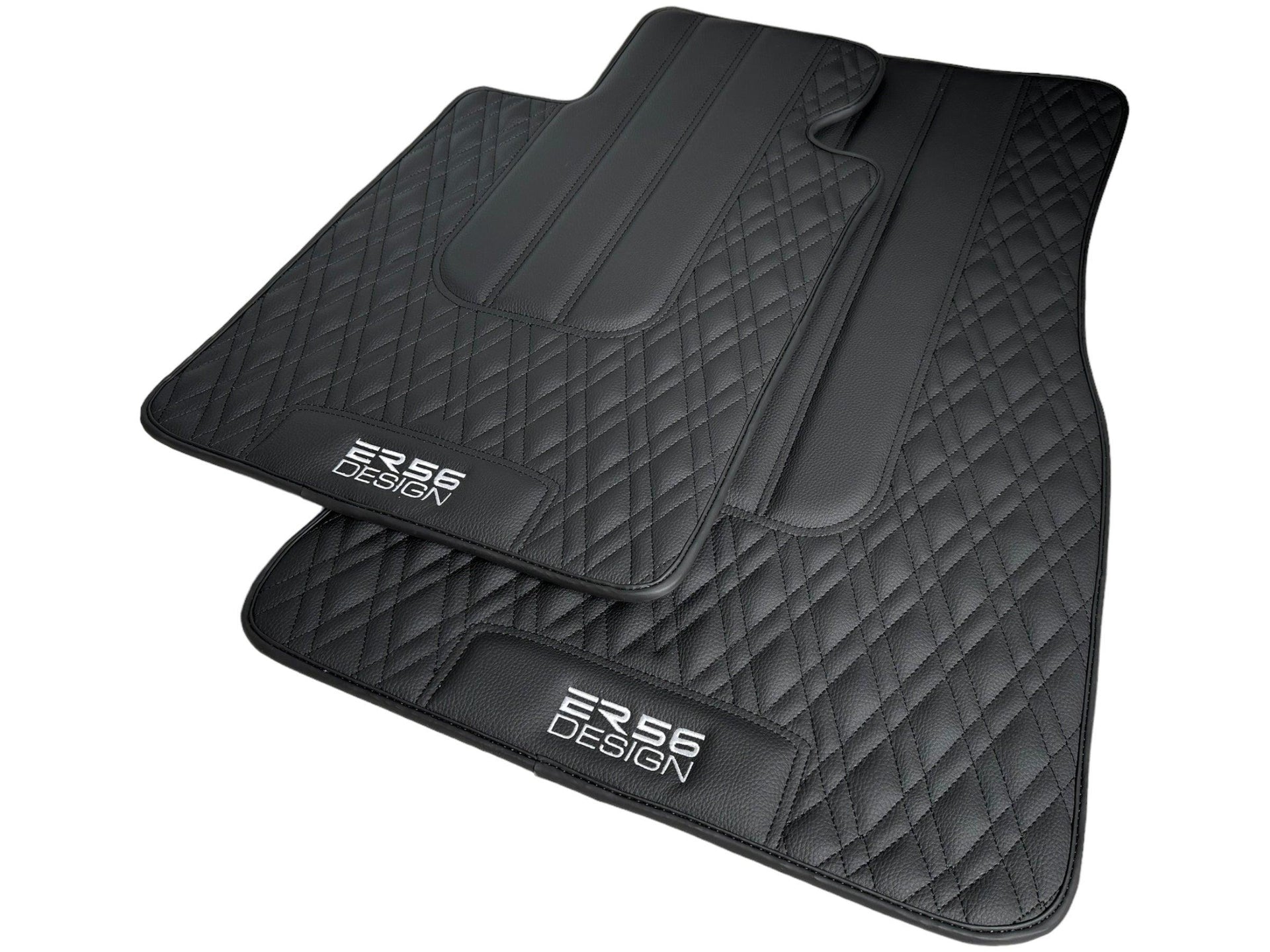 Floor Mats For BMW M4 Series F83 Black Leather Er56 Design - AutoWin