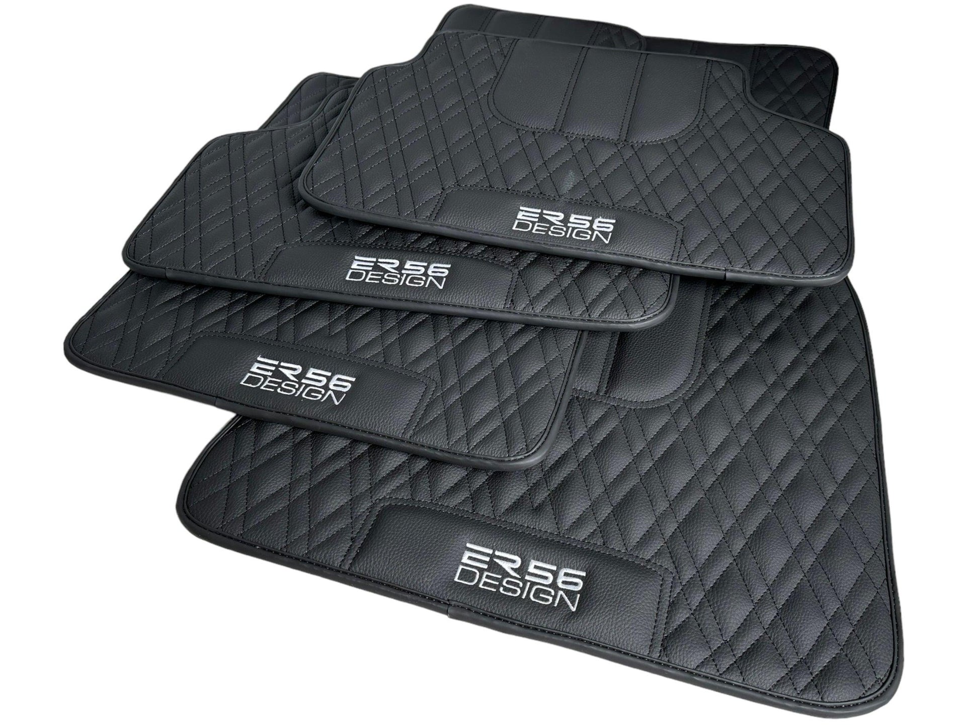 Floor Mats For BMW X6M E71 SUV Black Leather Er56 Design - AutoWin