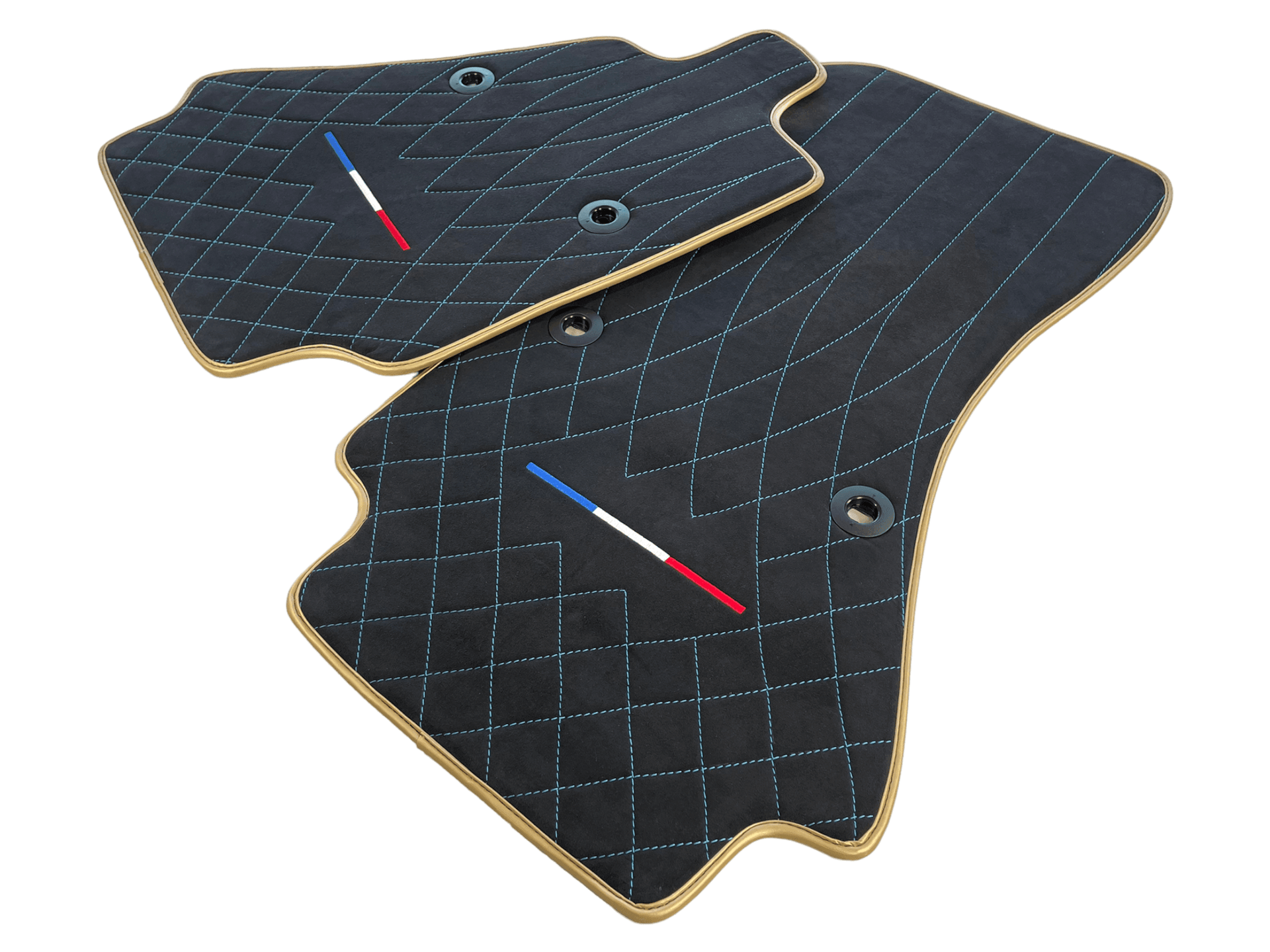 Floor Mats For Bugatti Chiron Alcantara Leather Gold Edition - AutoWin