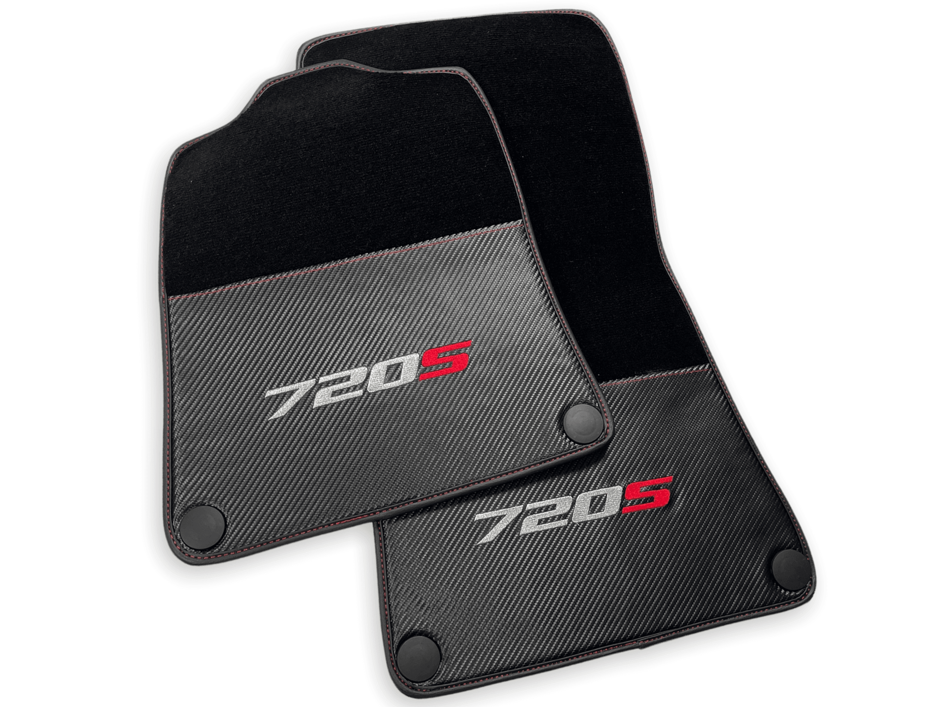 Floor Mats For McLaren 720S Black Tailored Carpets With Carbon - AutoWin