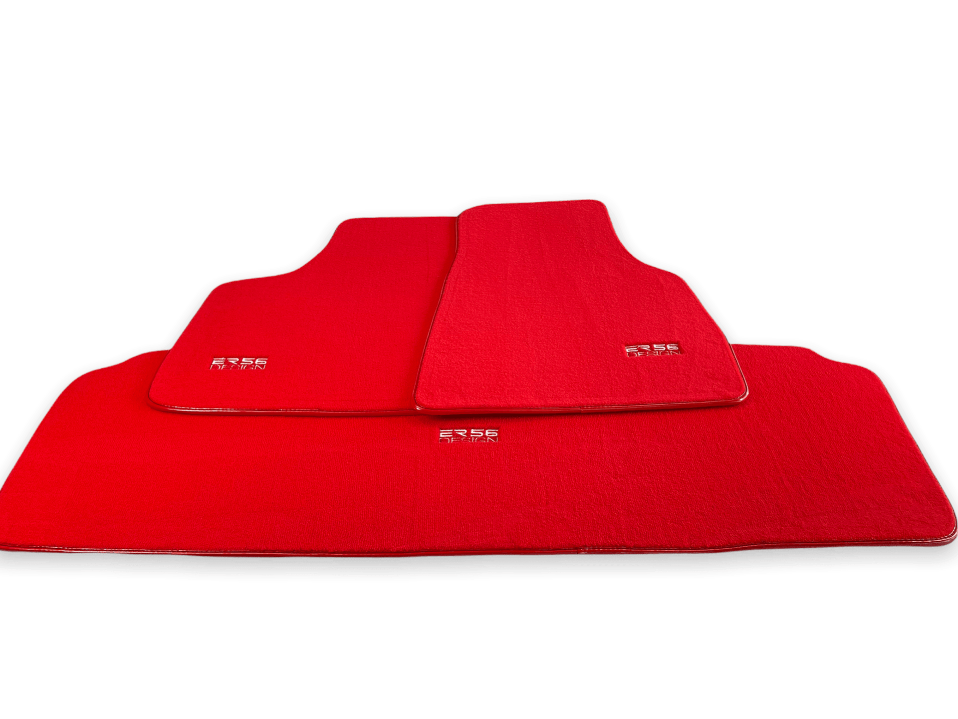 Floor Mats For Tesla Model Y Red Tailored Carpets ER56 Design - AutoWin