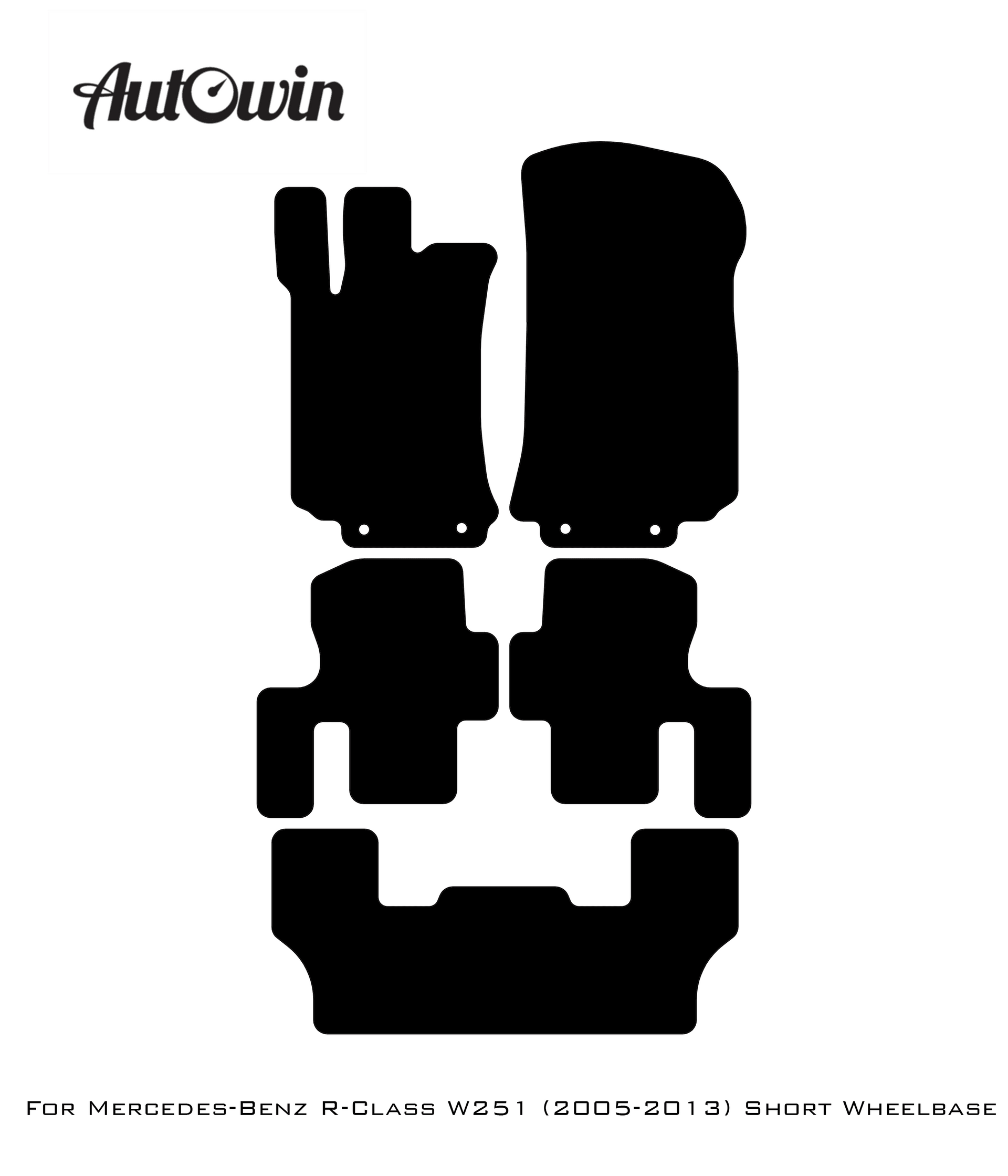 Gray Floor Mats For Mercedes Benz R-Class W251 (2005-2013) Short Wheelbase | Limited Edition - AutoWin