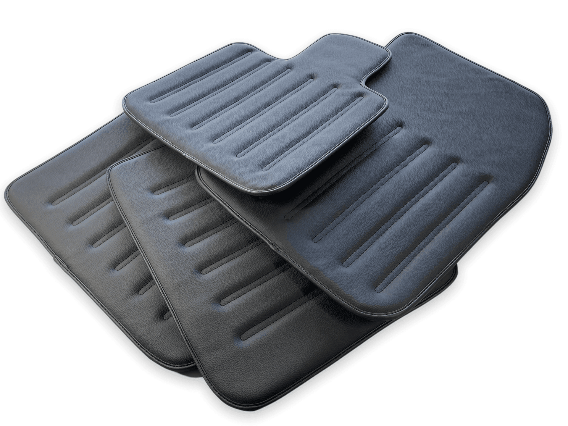 Leather Floor Mats for Rolls Royce Black Badge Phantom VIII (2017-2024) Black - AutoWin