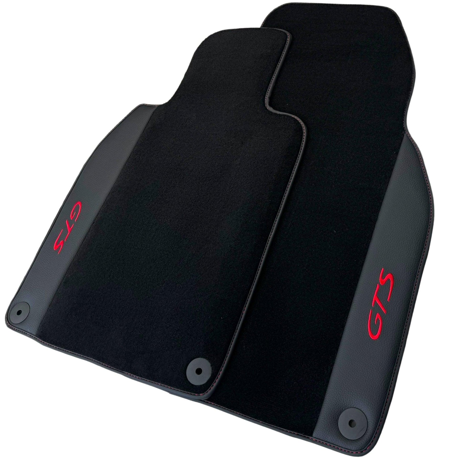 Black Floor Mats for Porsche 911 - 992 GTS (2019-2024) with Leather - AutoWin