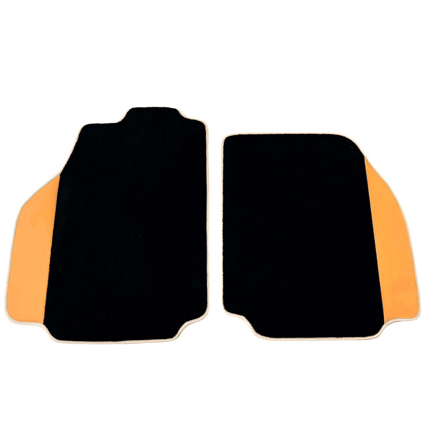 Black Floor Mats For Ferrari 488 Pista Spider (2019-2021) with Beige Nappa Leather Borders