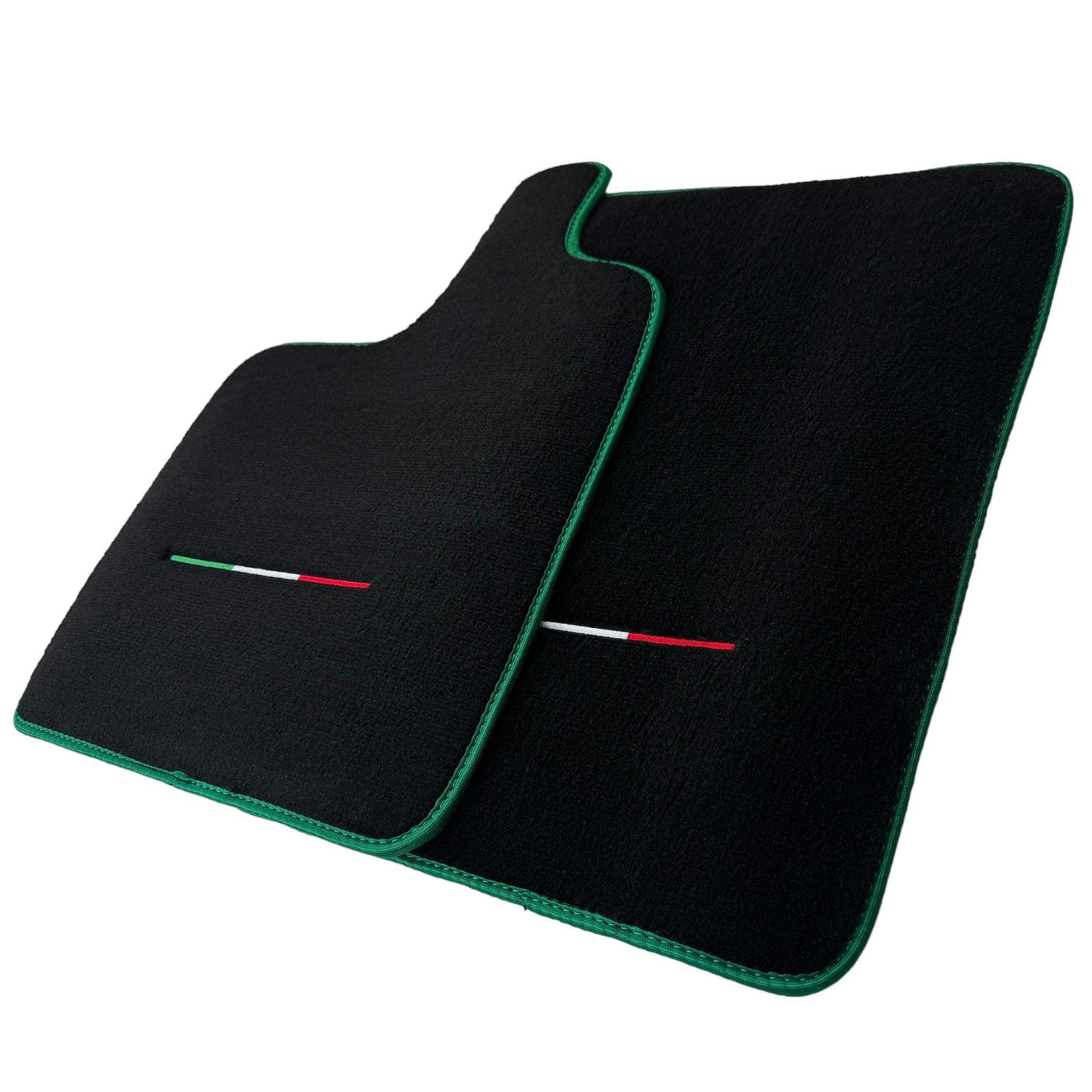 Black Floor Mats for Ferrari Purosangue with Green Trim | Italian Edition - AutoWin