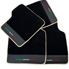 Black Floor Mats for Ferrari Purosangue with Leather and Beige Trim | Italian Edition - AutoWin