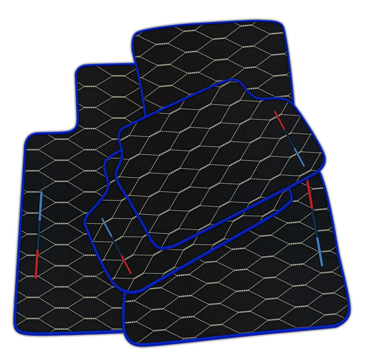 Stylish Premium Orange Leather Floor Mats for BMW G20 (2019-2024)