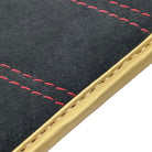 Black Alcantara Floor Mats for Ferrari F430 (2004-2009) - Red Sewing - AutoWin