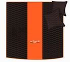 Orange Stitching Black Leather Floor Mats for Lamborghini Urus with Interlaced Hex | Full Set Option
