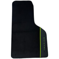 Black Floor Mats for Lamborghini Huracan Tecnica with Alcantara Leather | Green Edition - AutoWin