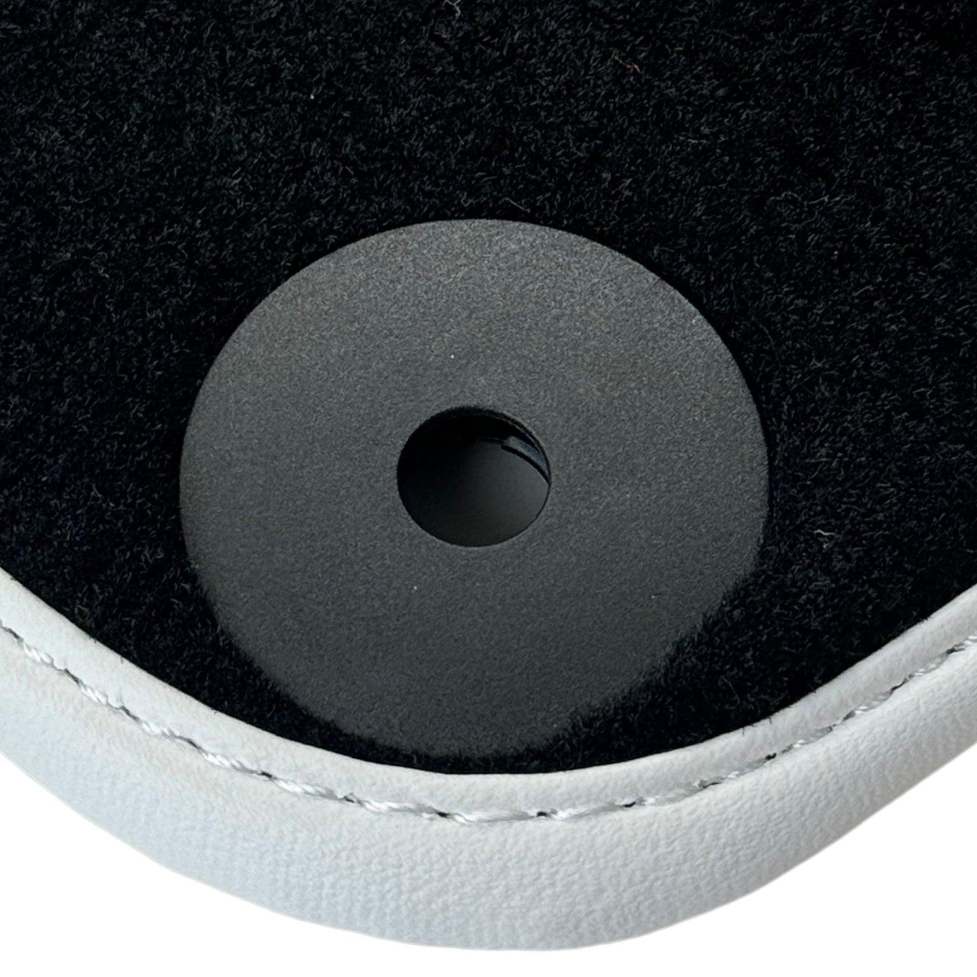 Black Floor Mats for Lamborghini Huracan EVO (2014-2023) with White Trim - AutoWin