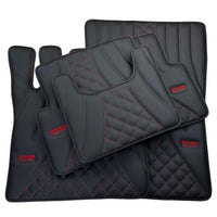 Black Leather Floor Mats for Mercedes-Benz G Class W463 (2008-2018) ER56 Design - AutoWin
