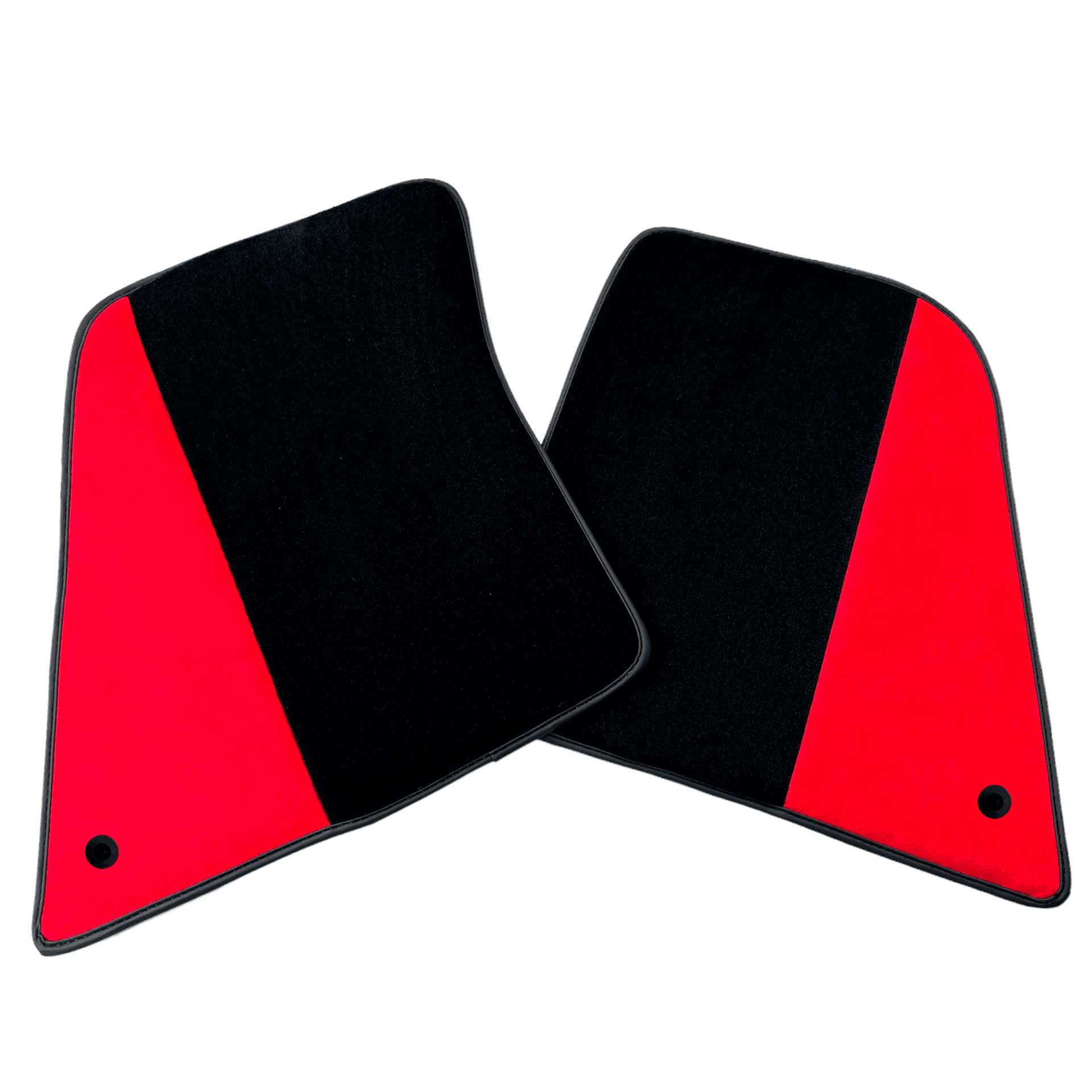 Black Floor Mats for Ferrari 296 GTS (2022-2024) with Red Alcantara Leather - AutoWin