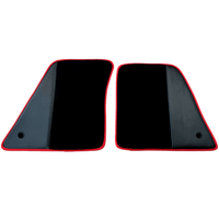 Black Floor Mats for Ferrari 296 GTS (2022-2024) with Carbon Fiber | Red Trim - AutoWin