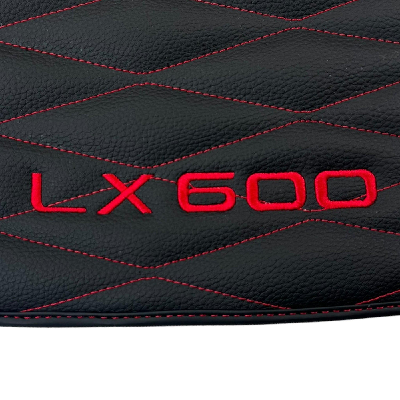 Leather Floor Mats for Lexus LX 600 (2022-2024) with Red Stitching - AutoWin