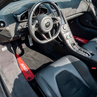 Tapis de voiture noirs pour McLaren 650S taillés avec cuir rouge