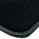 Black Floor Mats for Lamborghini Huracan Tecnica with Alcantara Leather | Green Edition - AutoWin