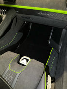 Black Floor Mats for Lamborghini Huracan Tecnica with Alcantara Leather | Green Edition - AutoWin